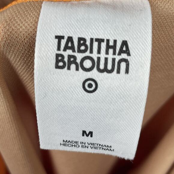 Tabitha Brown Target Swimsuit M Colorblock Puff Sleeve Open Front Tie One Piece - Picture 7 of 8